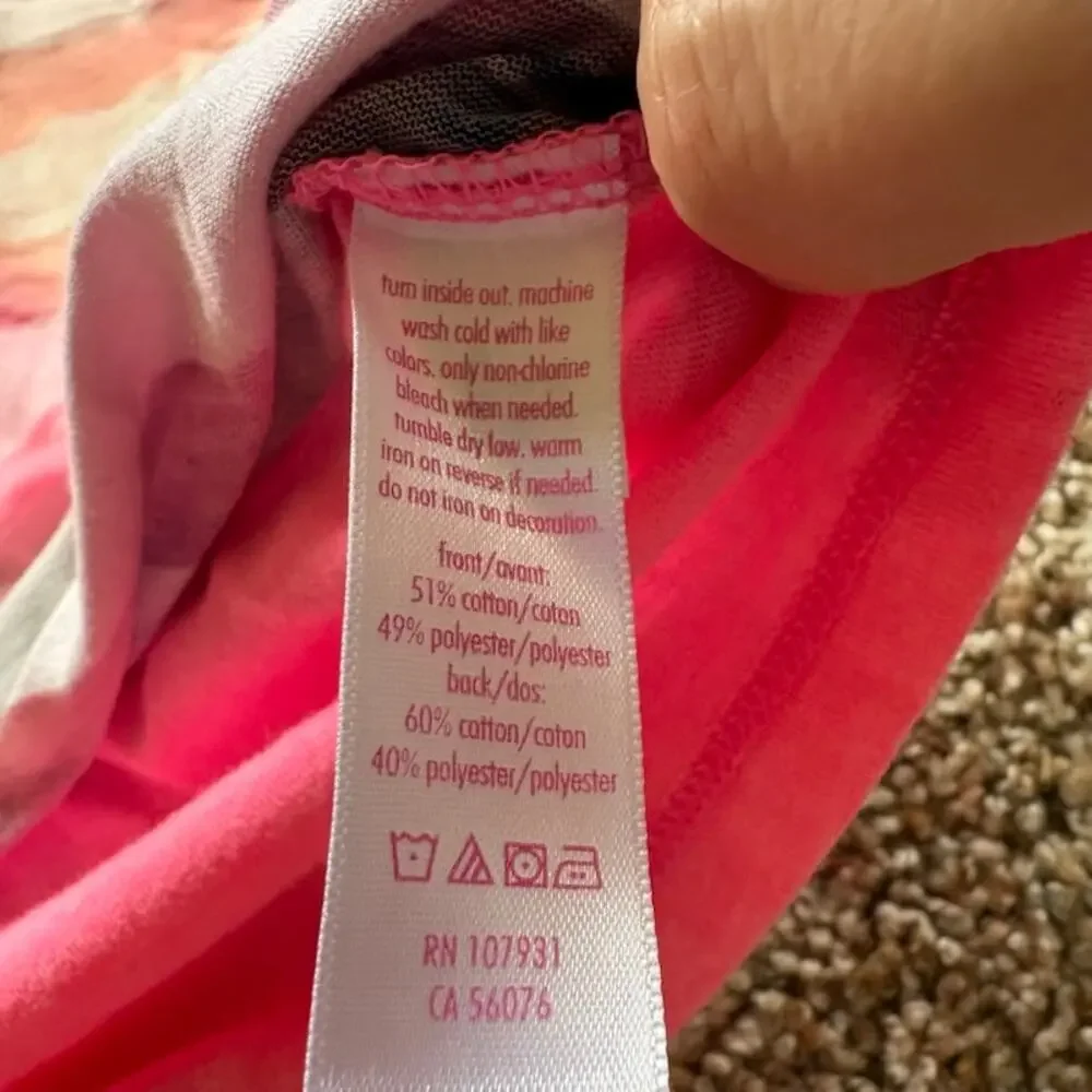 Justice Girls 18/20 Sleeveless Tank Top Meet Me in Paris Pink Stripes